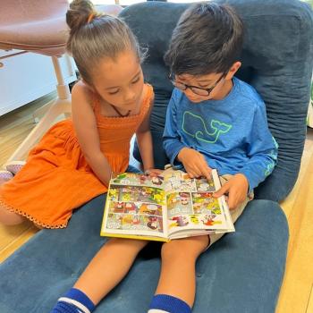 Elementary Children reading together at Lifetime Montessori School in San Diego, Highly rated for Best Montessori School in San Diego