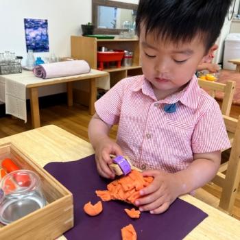 Child playing at Lifetime Montessori School in San Diego